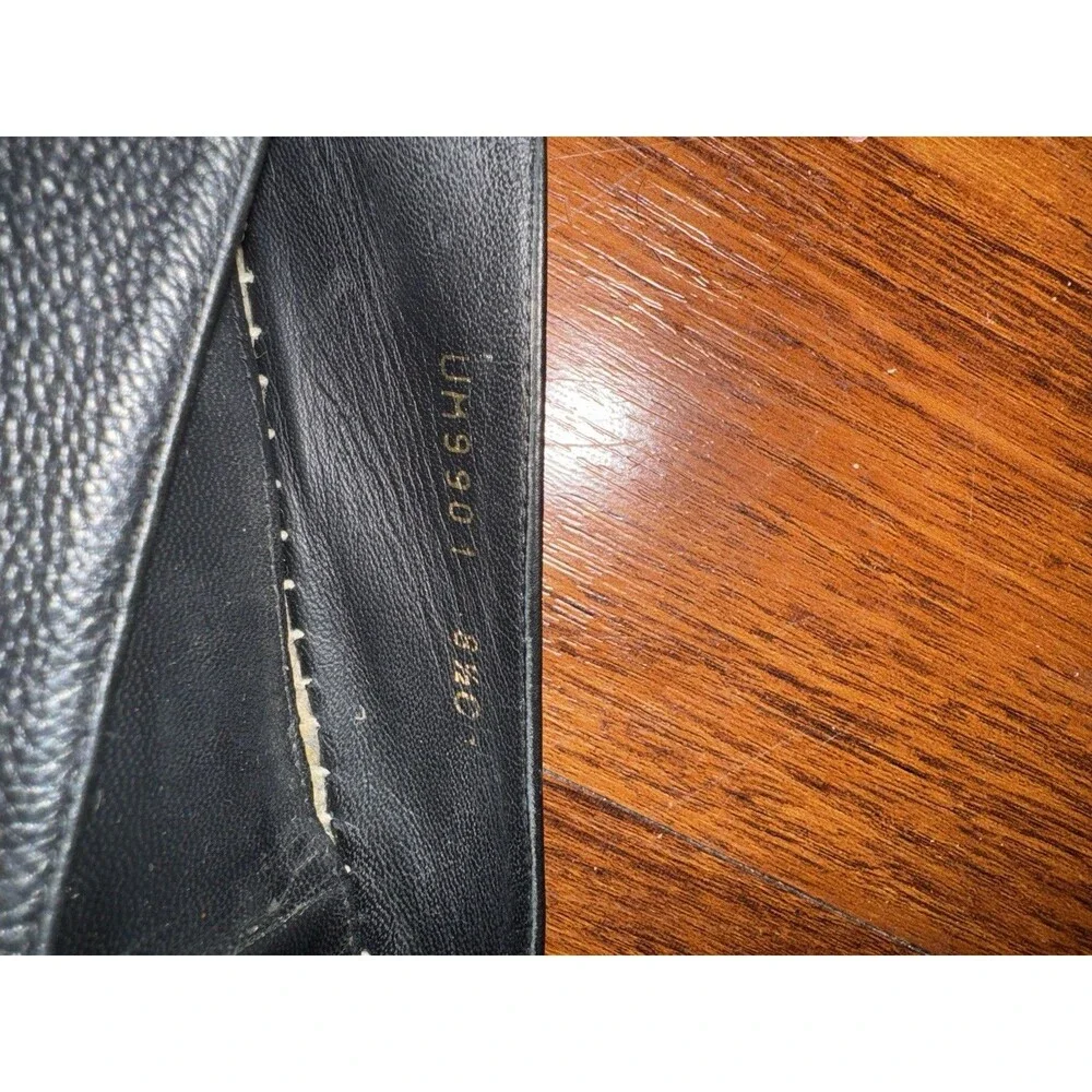 Ferragamo Black Sannio Leather Bow Espadrilles Size 8 - Picture 6 of 8